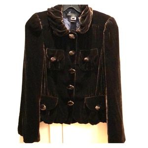 Marc by Marc Jacobs brown velvet jacket, Size 0
